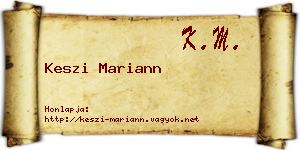 Keszi Mariann névjegykártya